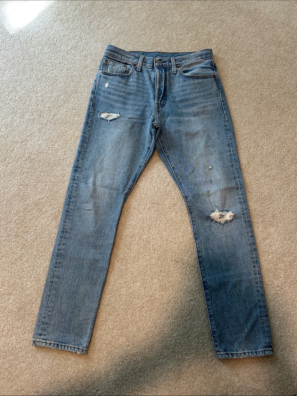 Levi's Blue Slim Straight Distressed Jeans